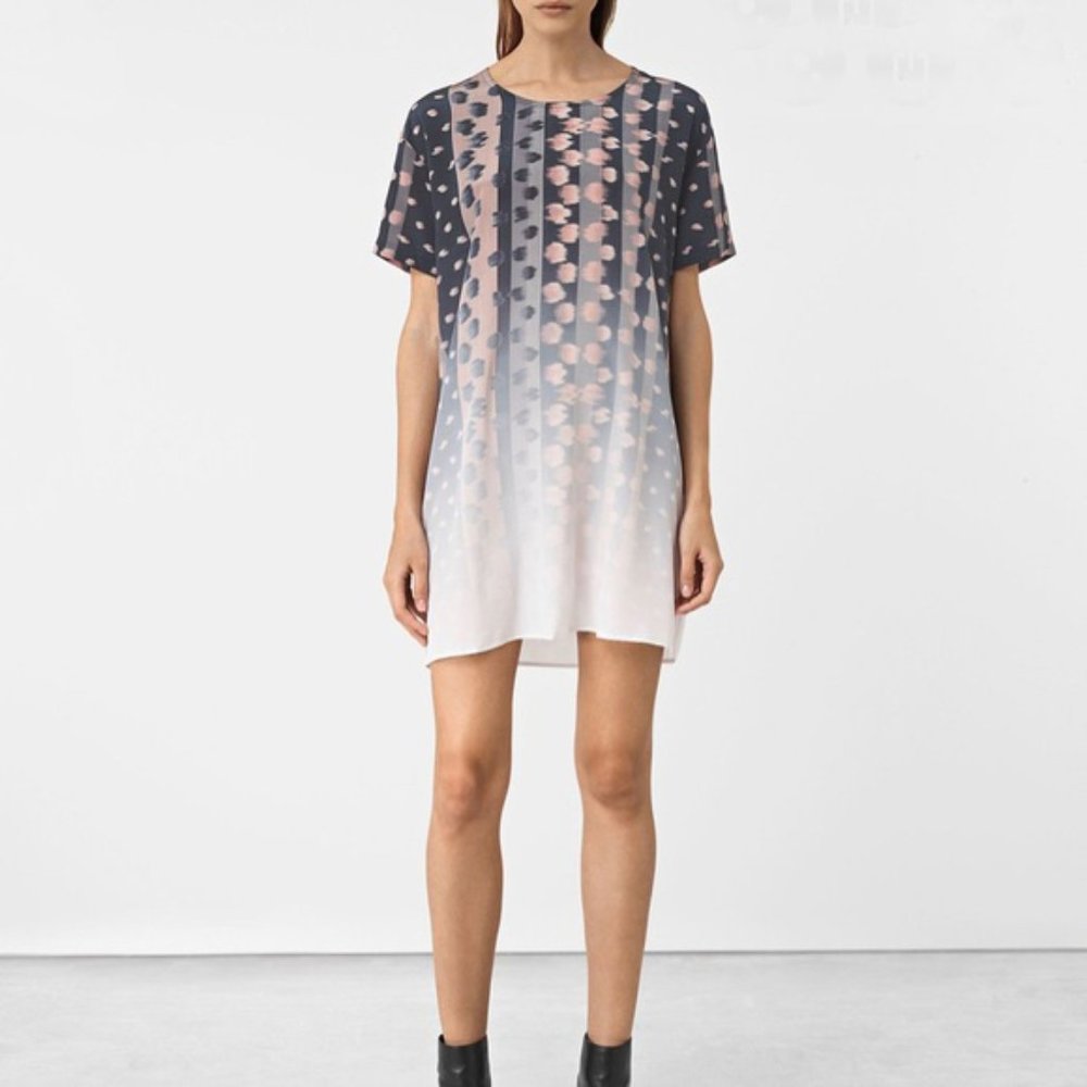 ALL SAINTS Cora Polka Dot Shift Dress, US 2